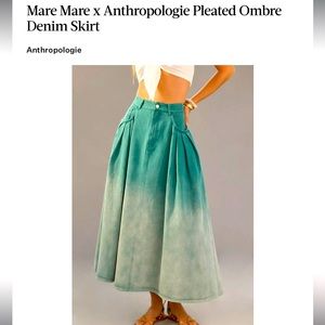 NWOT Gorgeous Ombré Teal Denim Maxi Skirt